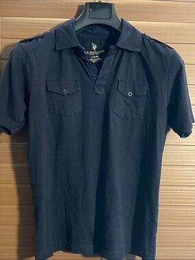U.S. Polo Assn. Navy Short-Sleeve Polo with Chest Pockets